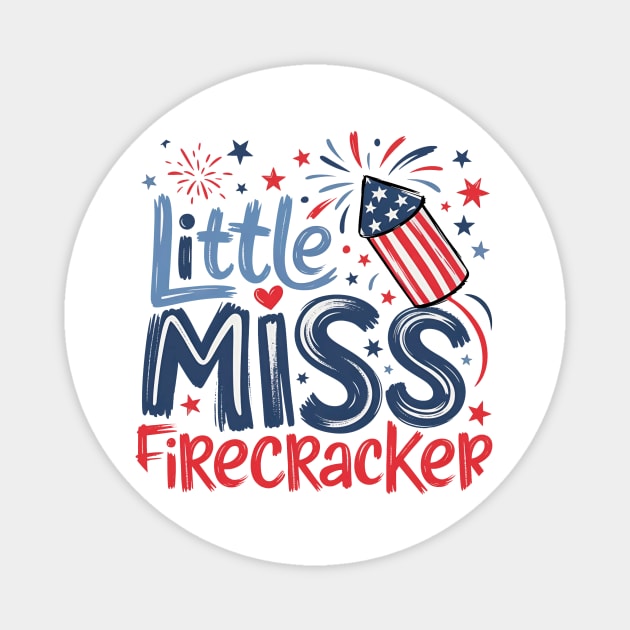 Patriotic Little Miss Firecracker Magnet by Teresa's Store 1